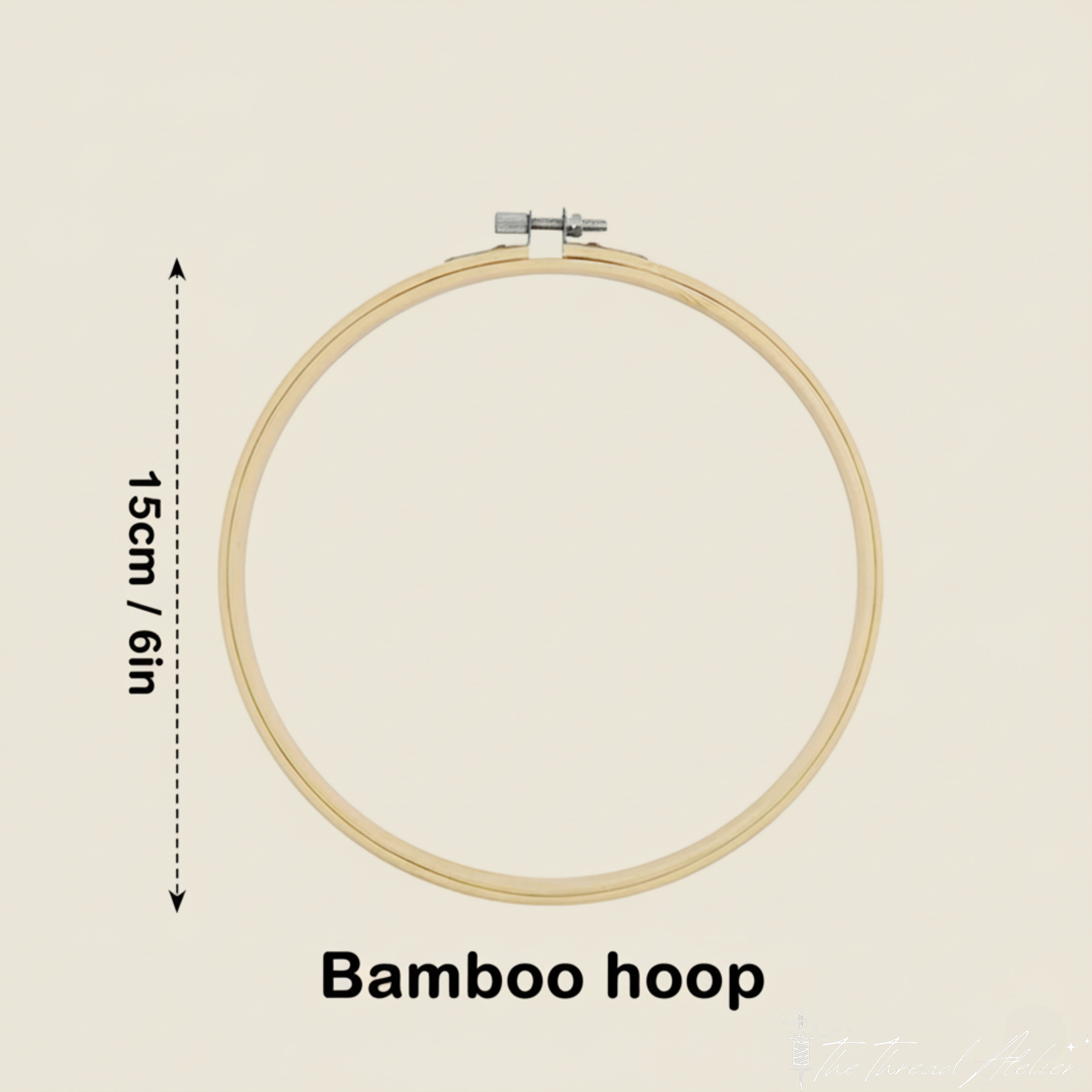 Bamboo embroidery hoop with fabric stretched inside