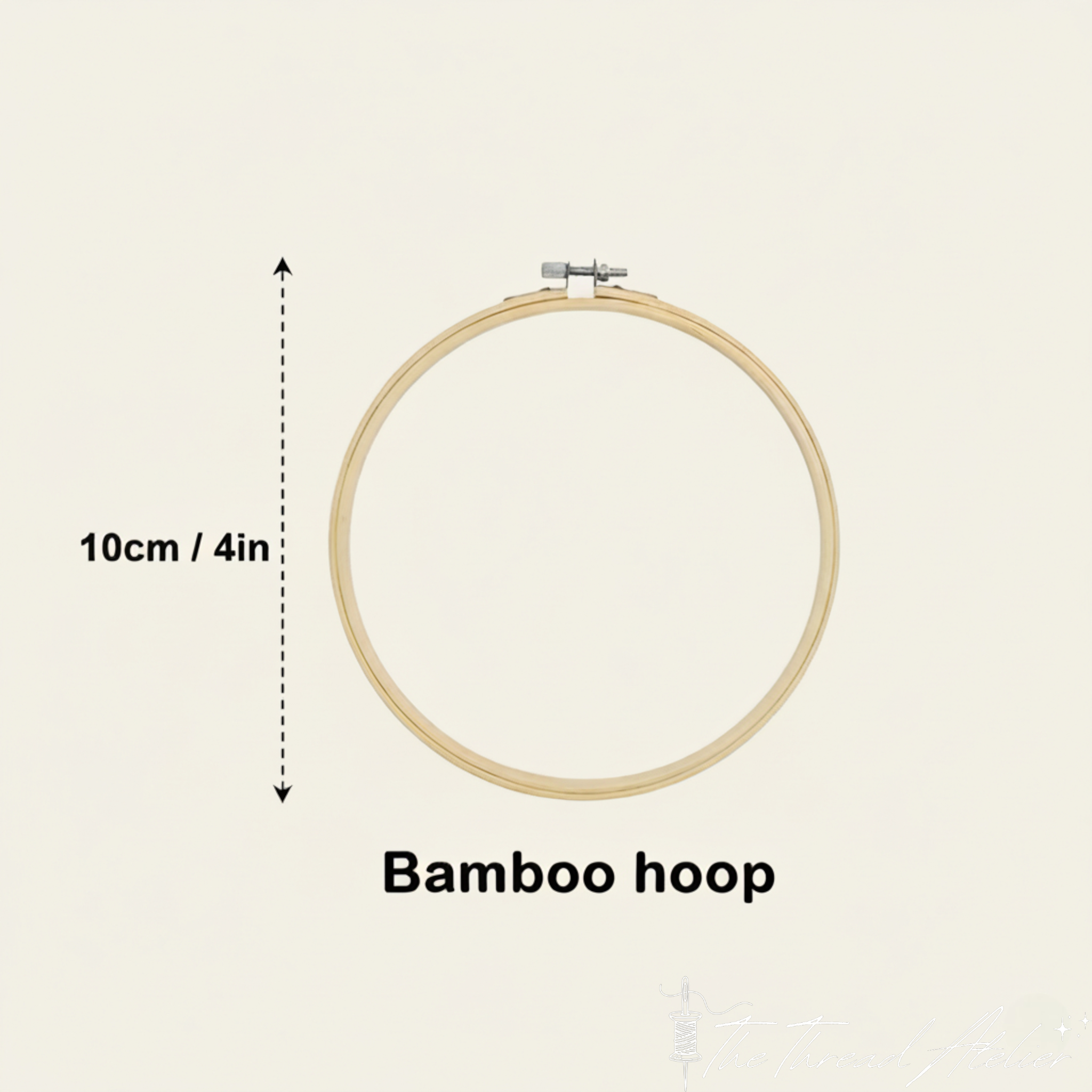 Bamboo hoop shown with its inner and outer ring separated