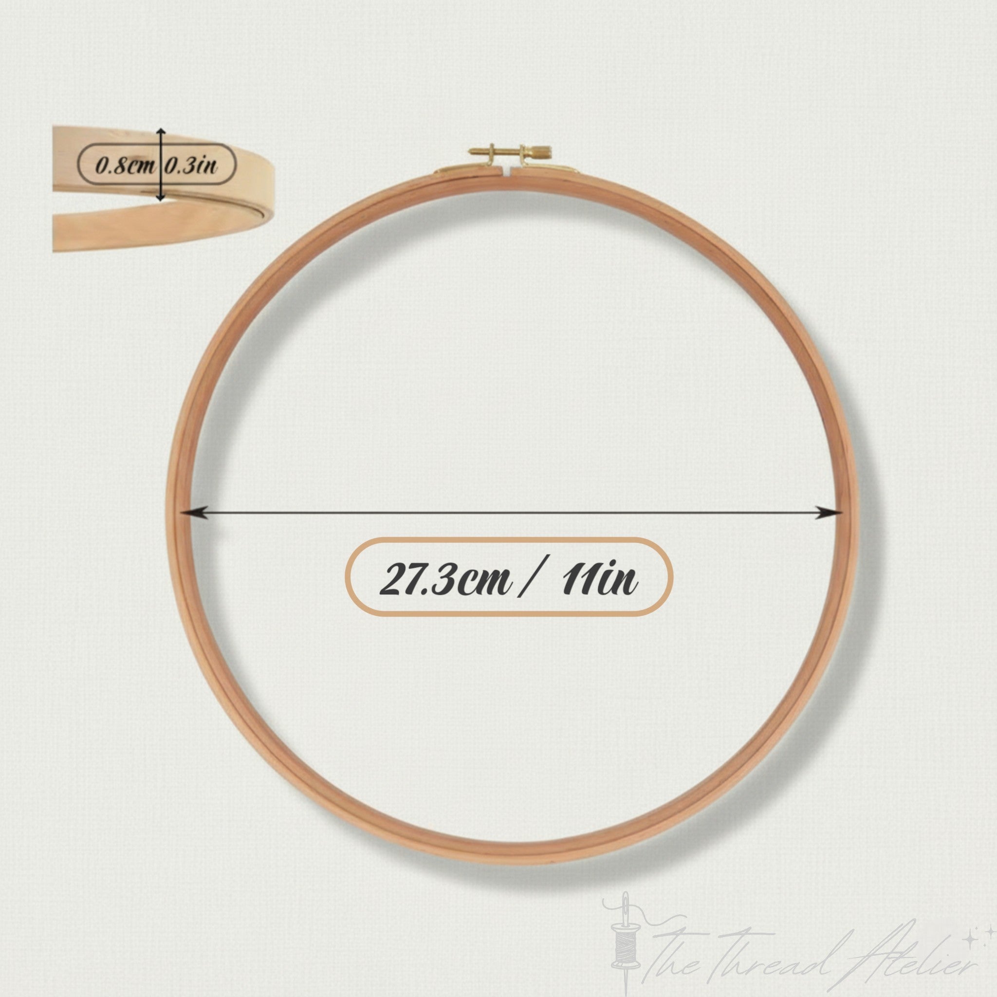 Beech wood embroidery hoop in the 11 inch size