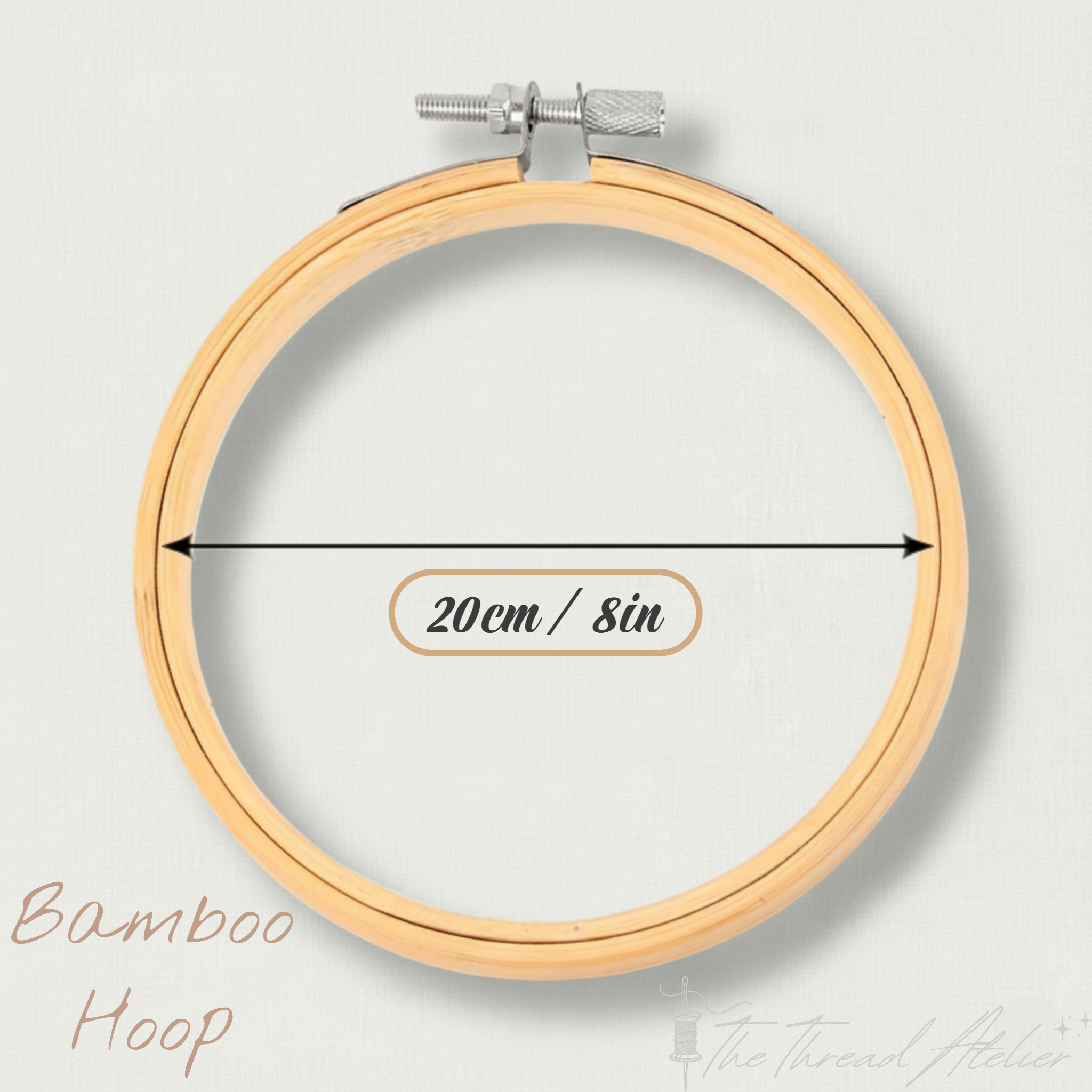 Bamboo hoop upgrade option available with the embroidery kits