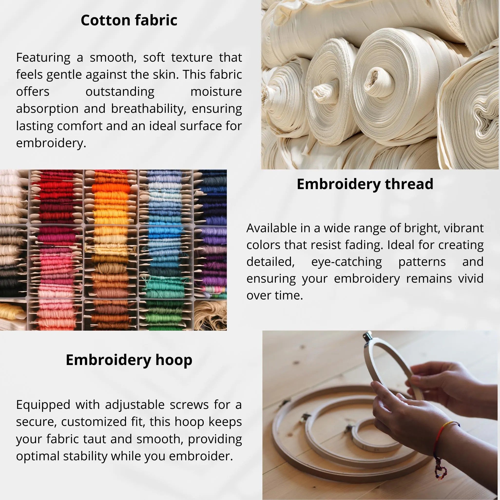 What is included in every embroidery kit from The Thread Atelier