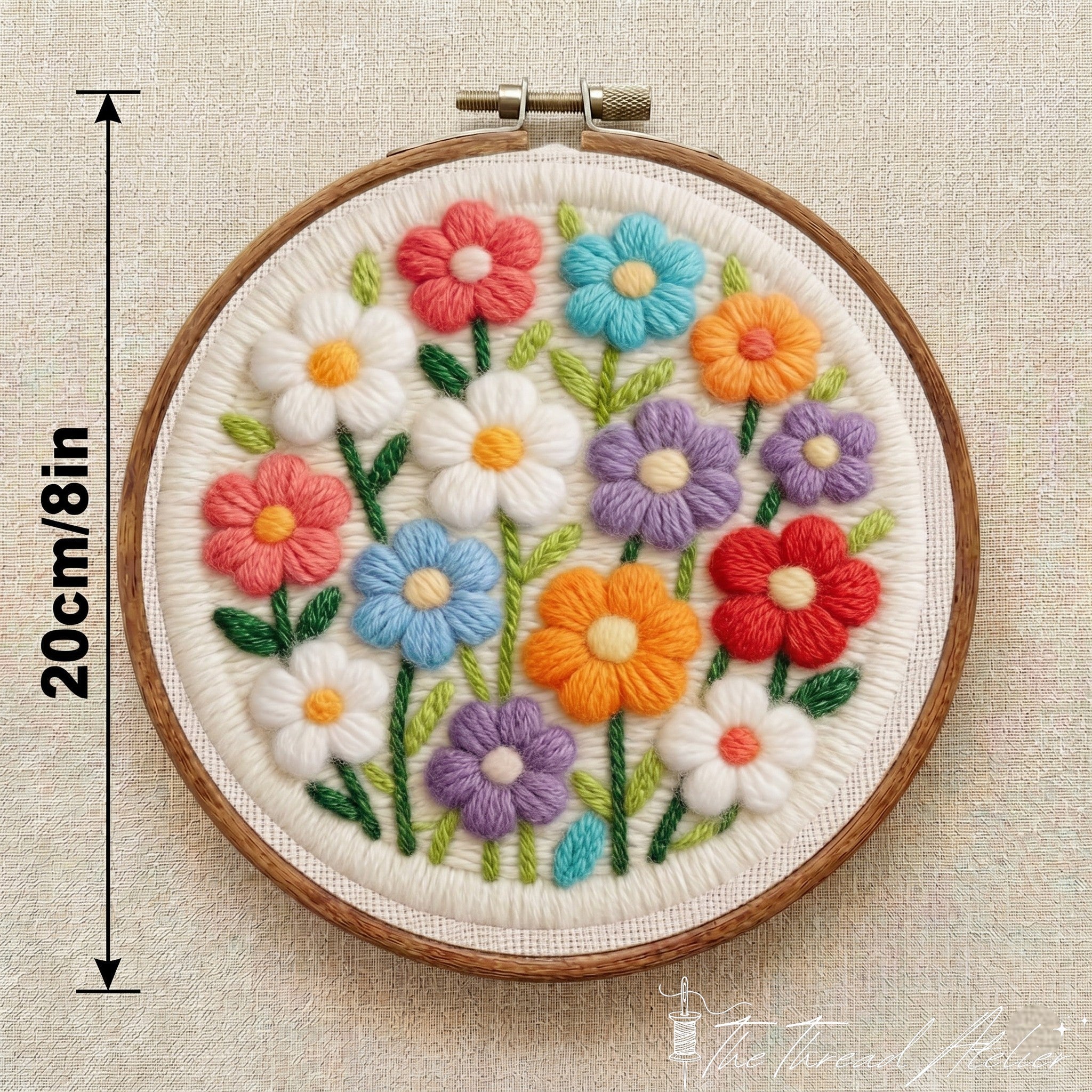 Beginner punch needle kit with pre-printed fabric and yarn